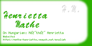 henrietta mathe business card